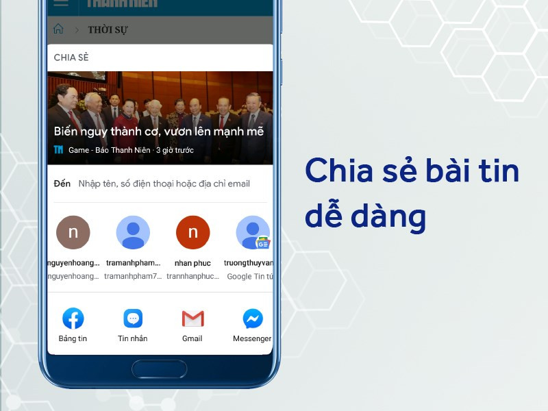 Chia sẻ tin tức dễ d&agrave;ng