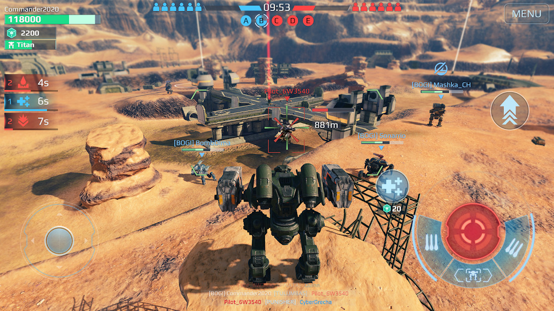 Chiến trường War Robots PvP Multiplayer