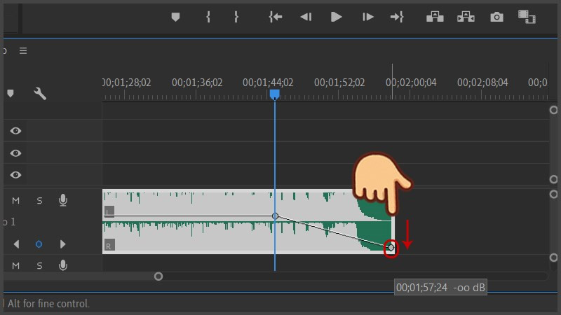 Chỉnh âm thanh nhỏ dần trong Premiere Pro