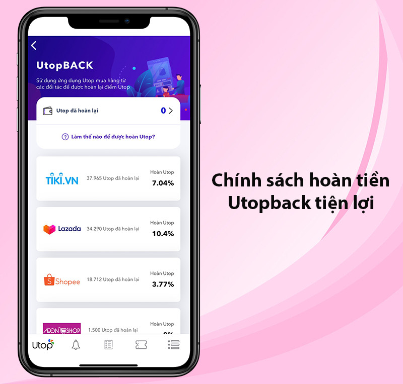 Ch&iacute;nh s&aacute;ch ho&agrave;n tiền Utopback tiện lợi&nbsp;