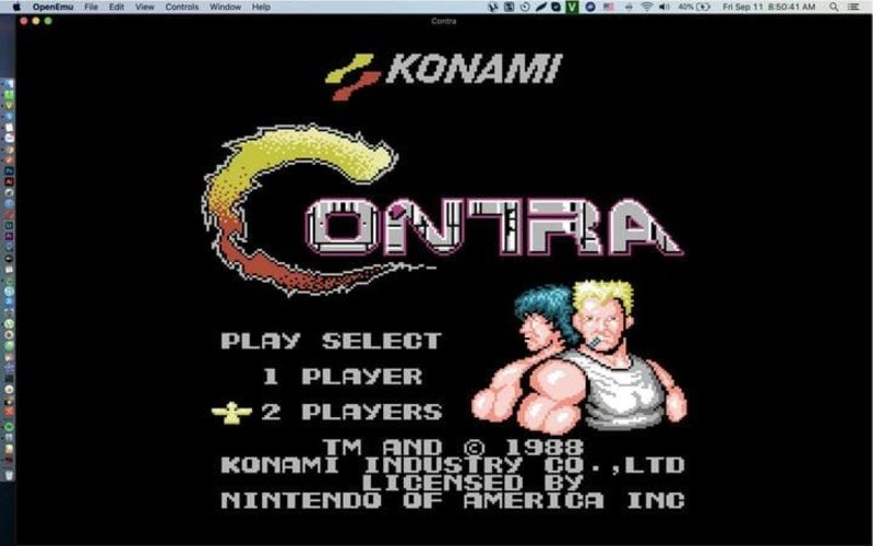 Chơi game Contra trên OpenEmu