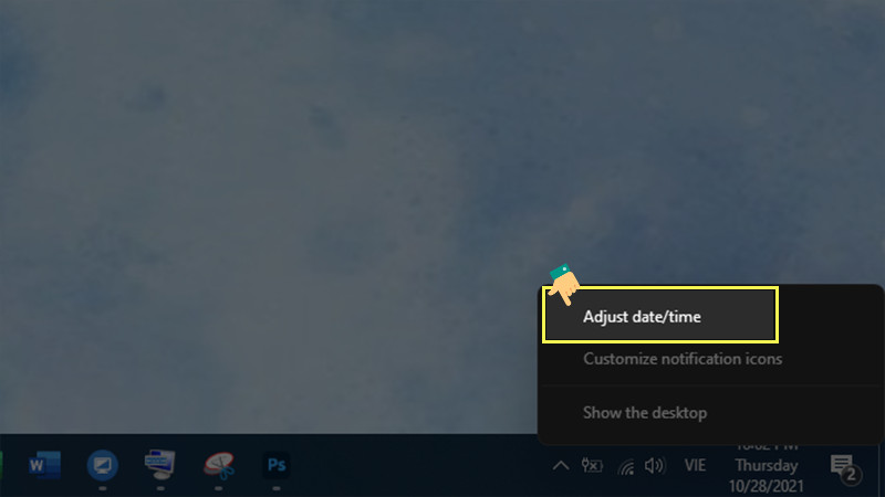 Chọn Adjust date/time