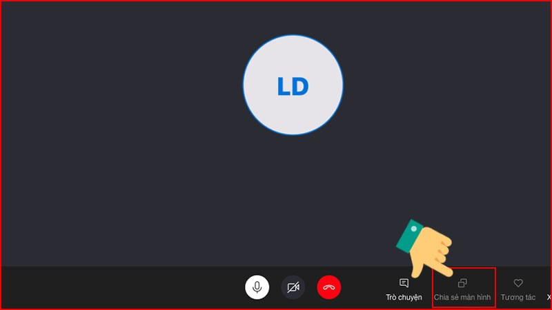 Chọn biểu tượng chia sẻ màn hình Skype