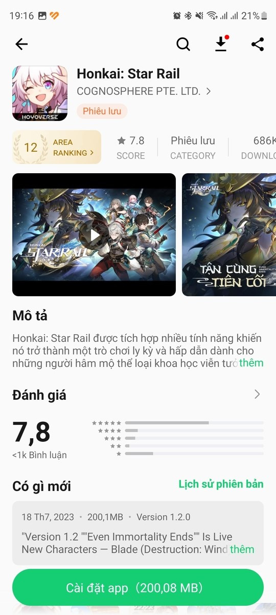 Chọn cài đặt Honkai: Star Rail trên ApkPure