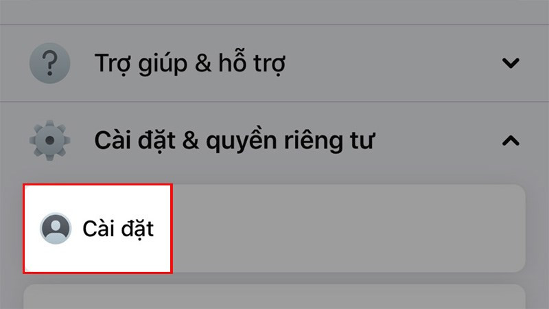 Chọn Cài đặt & quyền riêng tư