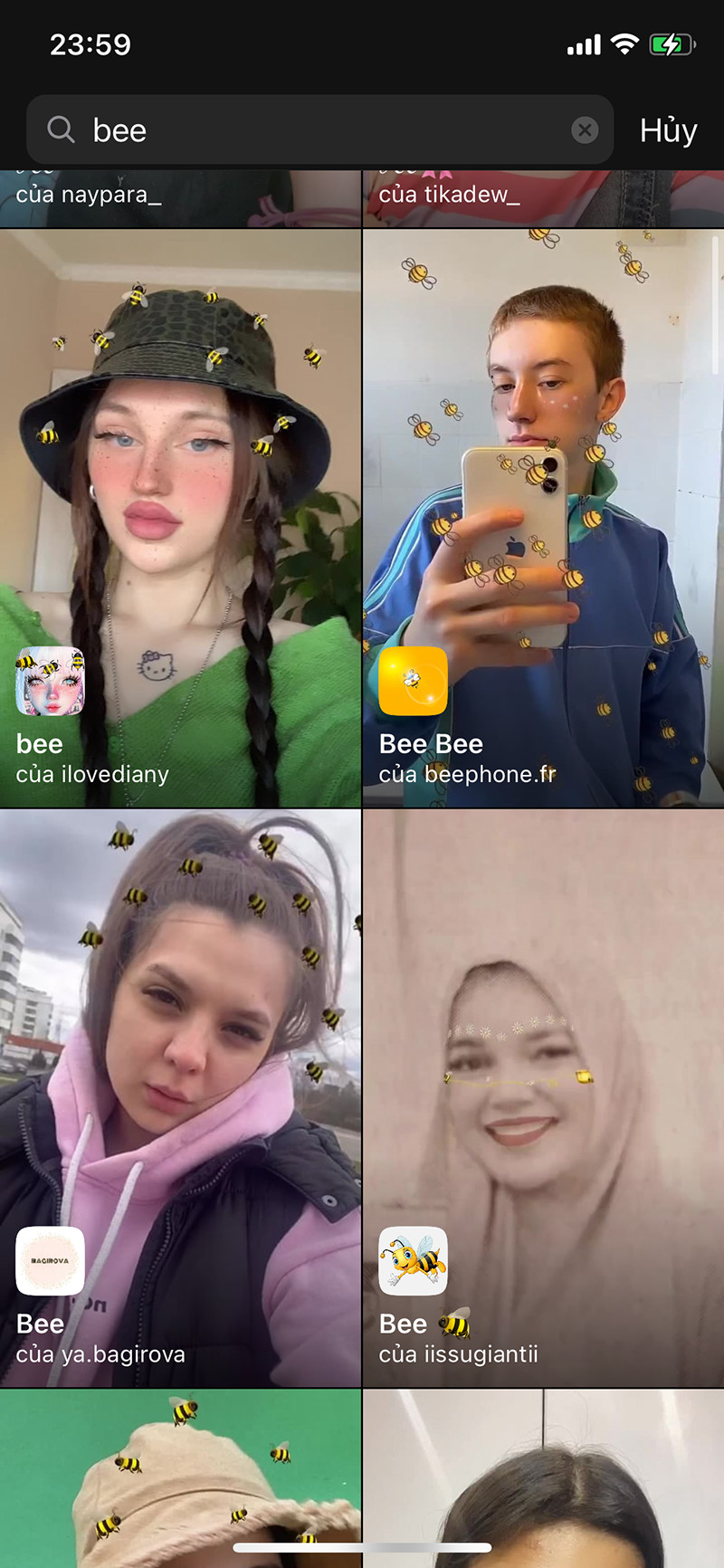 Chọn filter trên Instagram