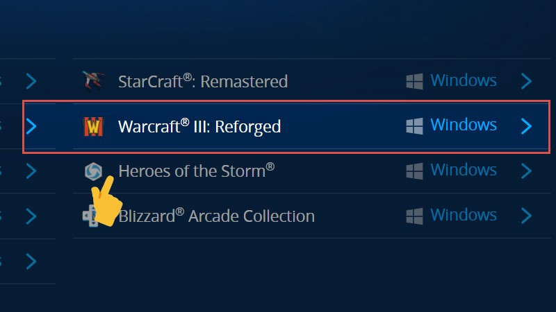 Chọn game Warcraft 3: Reforged