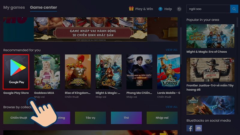 Chọn Google Play trên Bluestacks