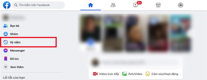 Chọn Kỷ niệm trên Facebook máy tính