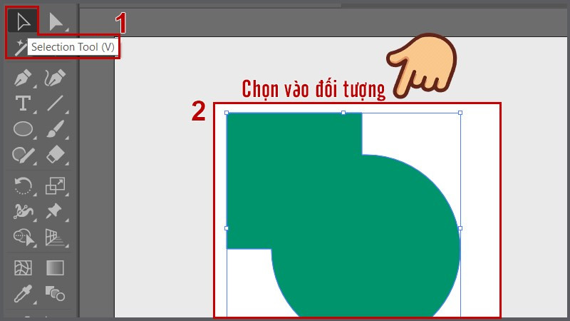 Chọn Selection Tool và đối tượng