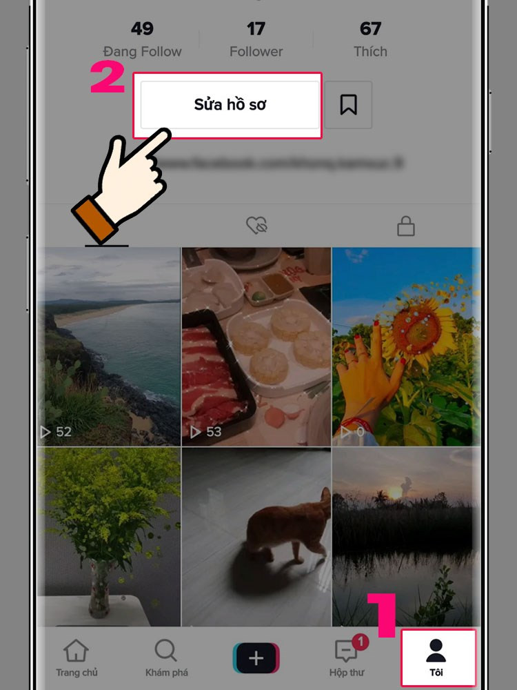 Chọn Sửa hồ sơ trên TikTok