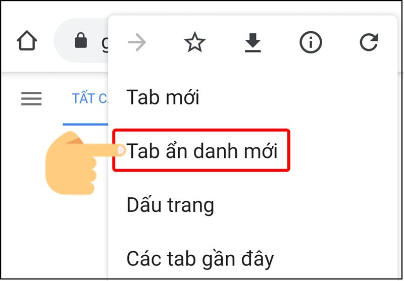 Chọn Tab ẩn danh mới