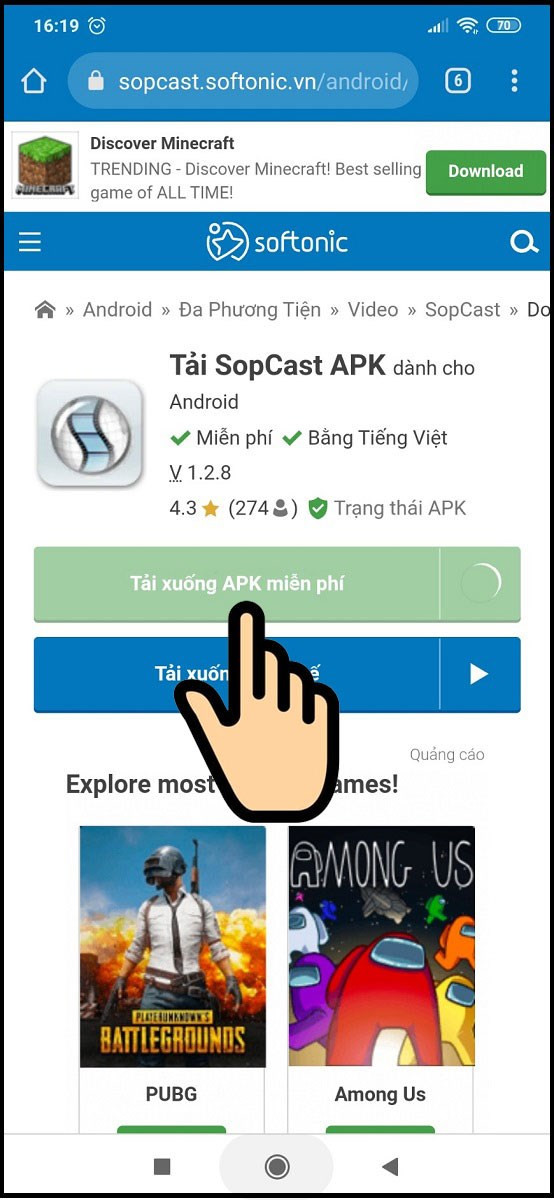 Chọn Tải xuống APK miễn phí