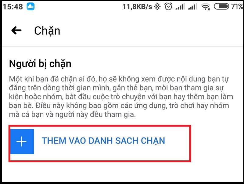 Chọn thêm danh sách chặn