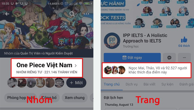 Chọn vào số lượng thành viên