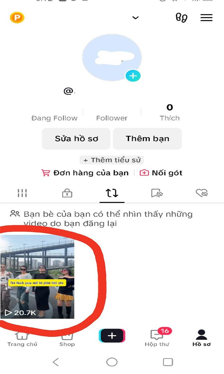 Chọn video muốn xóa TikTok