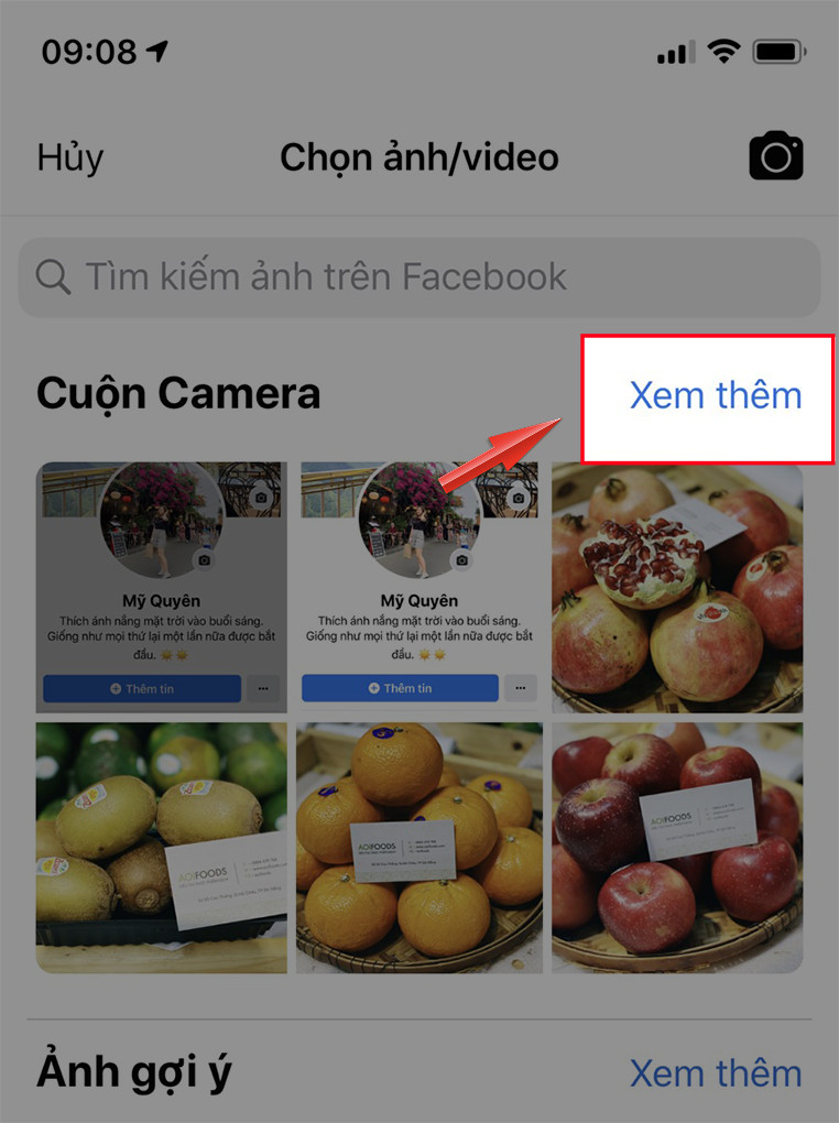 Chọn video từ thư viện