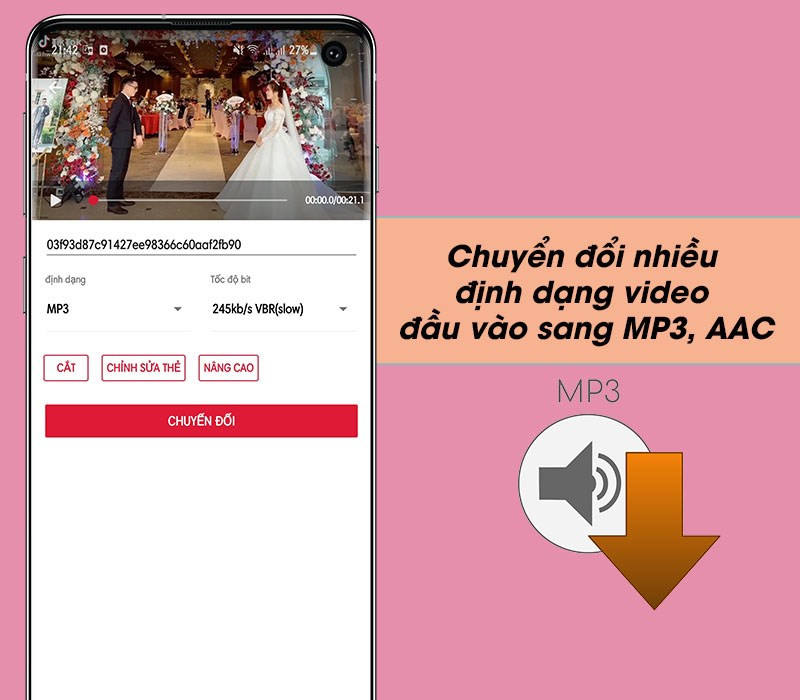 Chuyển đổi nhiều định dạng video sang MP3, AAC