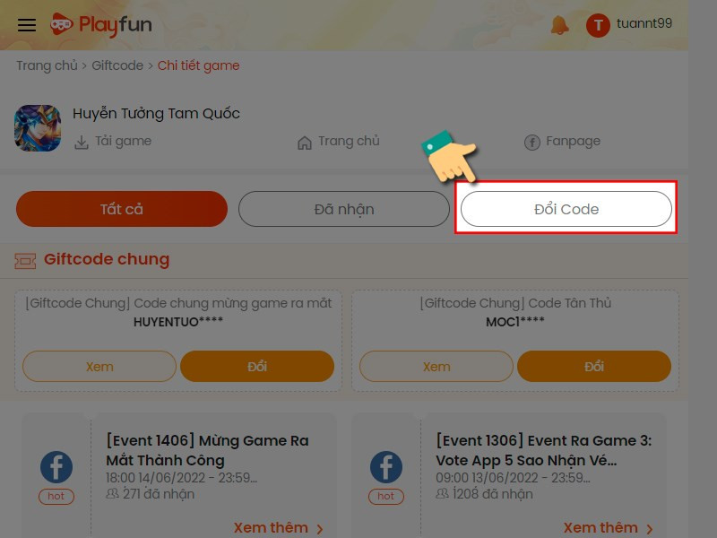 Hướng Dẫn Nhập Code Huyễn Tưởng Tam Quốc Funtap Mới Nhất