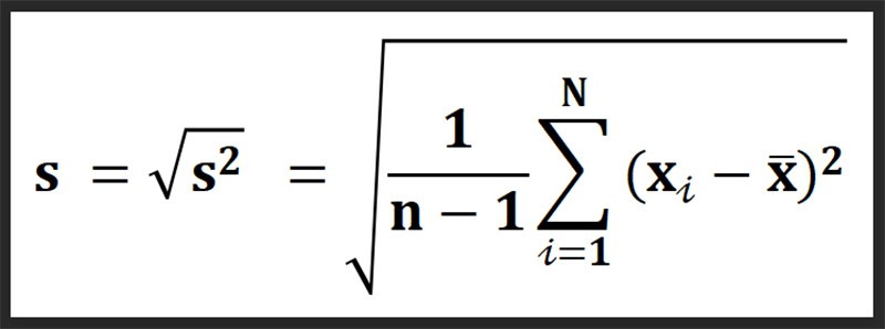 Công thức độ lệch chuẩn mẫu