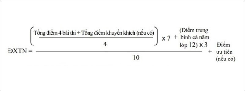 Công thức tính điểm xét tốt nghiệp THPT