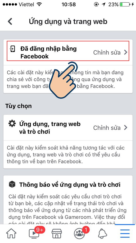 Đã đăng nhập bằng Facebook