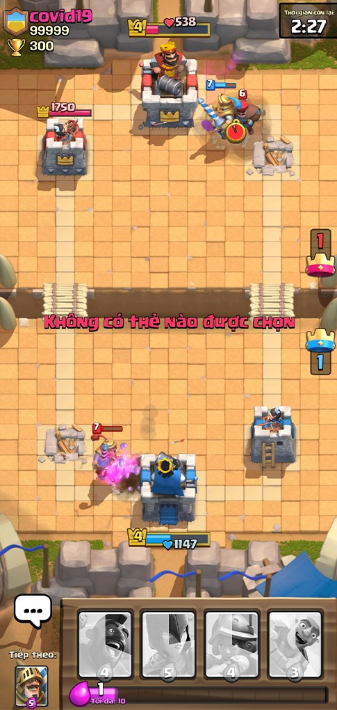 Dàn trận chiến đấu trong Clash Royale