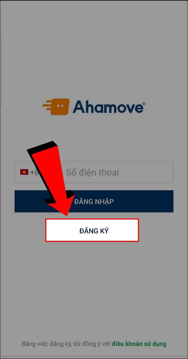 Đăng k&yacute; t&agrave;i xế Ahamove tr&ecirc;n ứng dụng