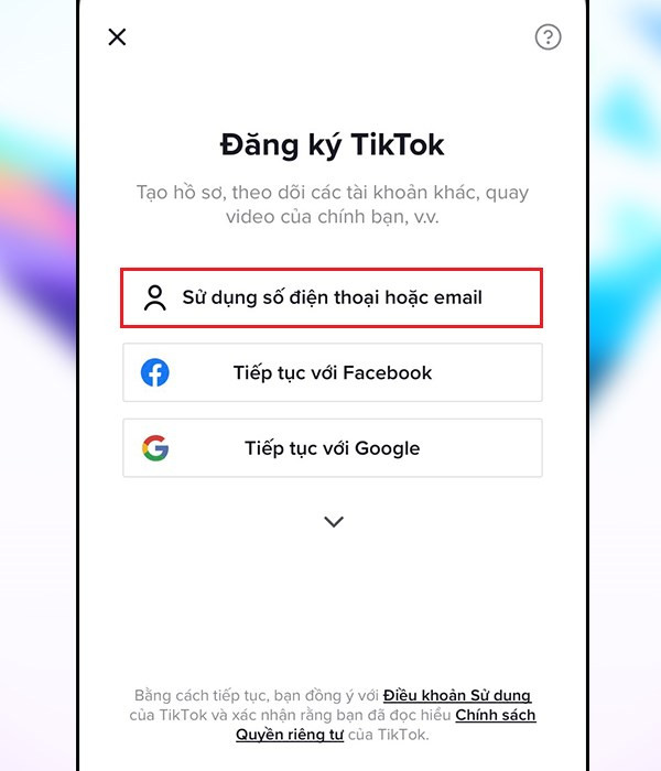 Đăng ký tài khoản TikTok