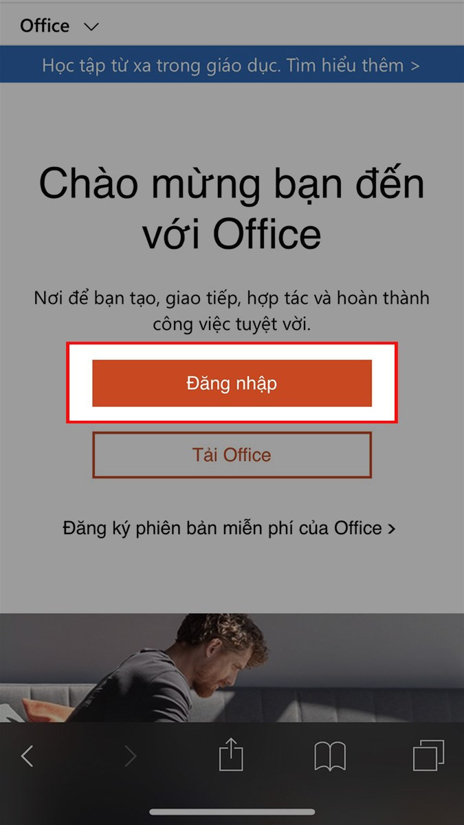 Đăng nhập vào office.com