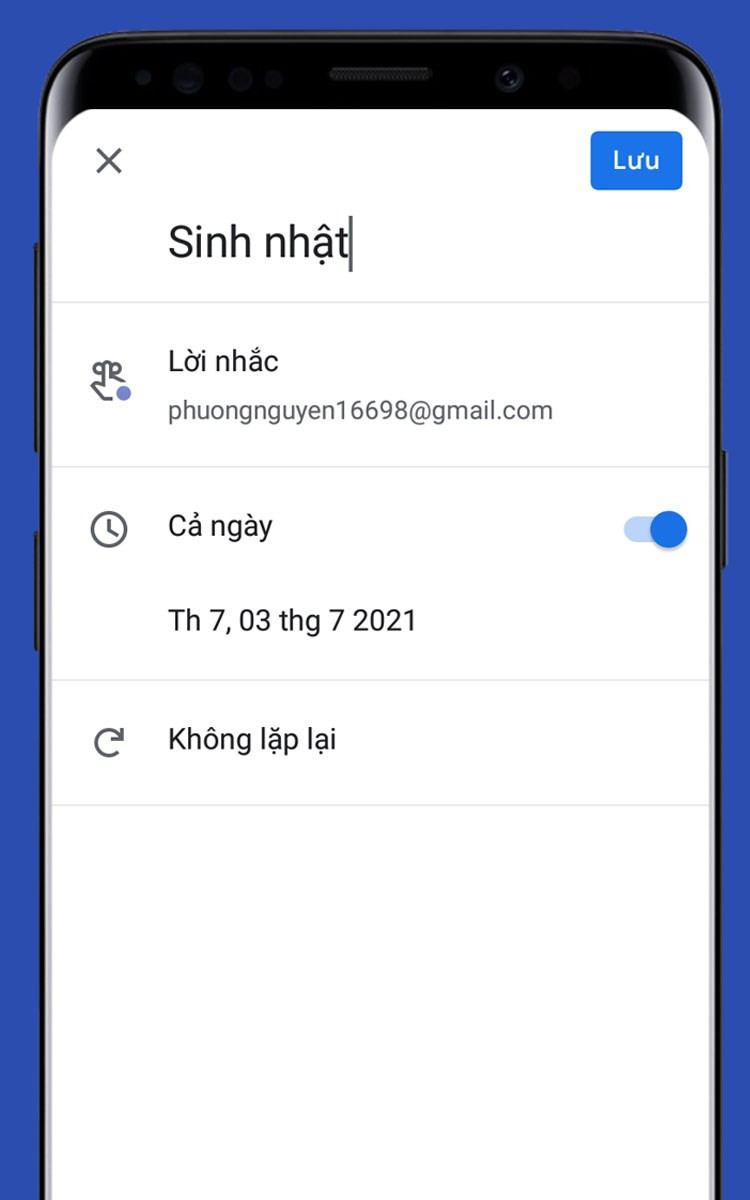 Đặt nhắc nhở linh hoạt