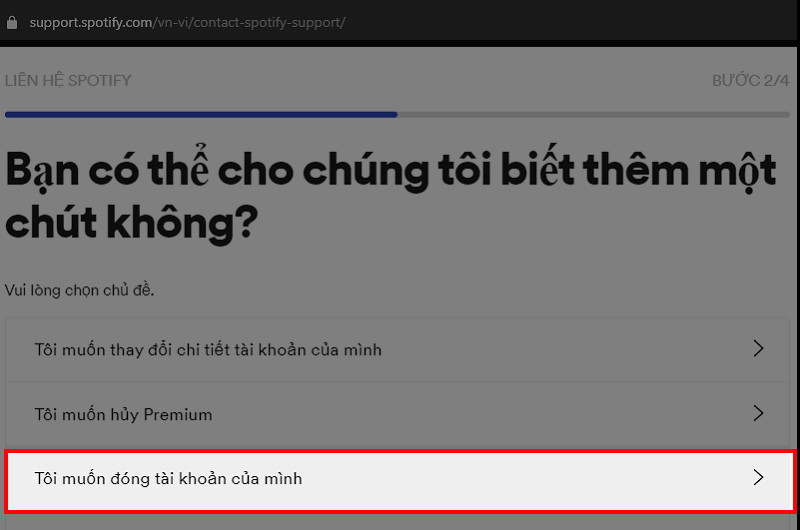 Đóng tài khoản Spotify