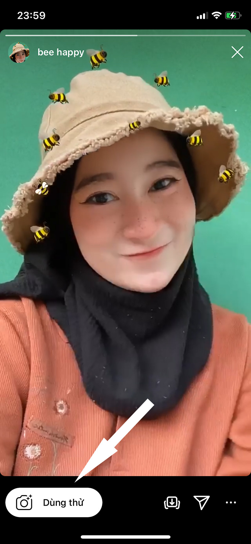 Dùng thử filter Instagram