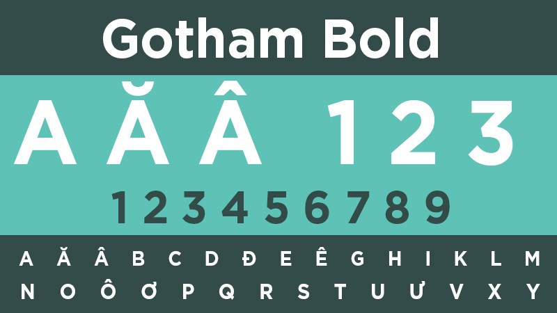 Font Gotham Bold Việt h&oacute;a