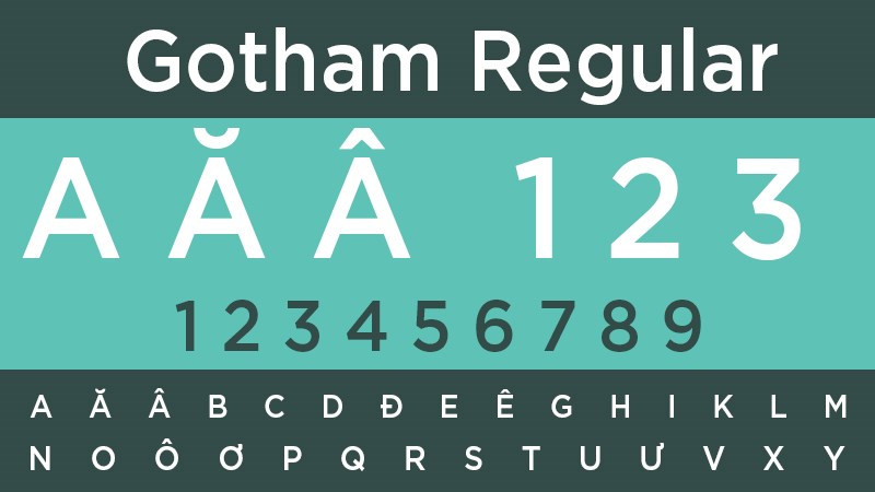 Font Gotham Regular Việt h&oacute;a