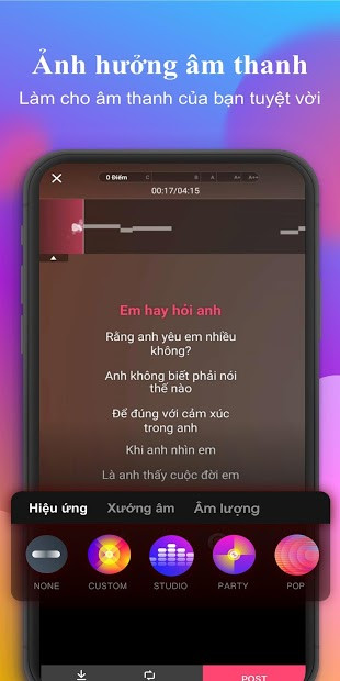 Giao diện bài hát StarMaker