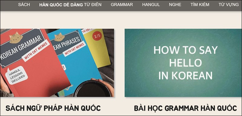 Giao diện học tiếng Hàn trực tuyến với EASY KOREAN