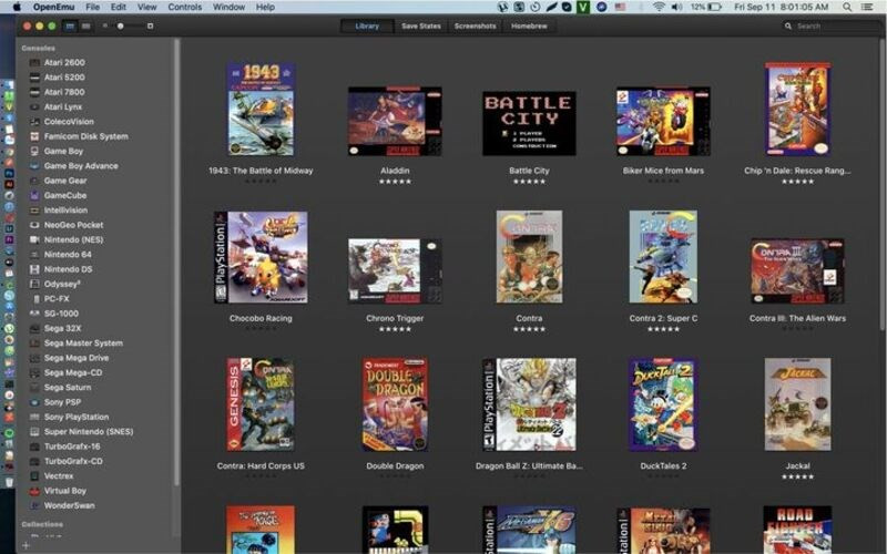 Giao diện OpenEmu trên macOS