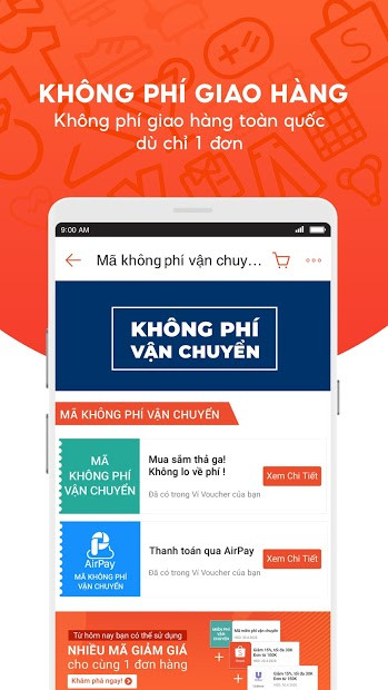 Giao diện Shopee trên điện thoại