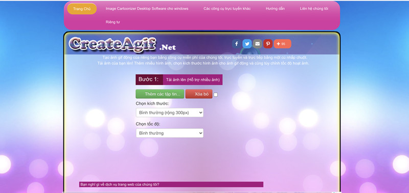 Giao diện trang web CreateaGIF.net