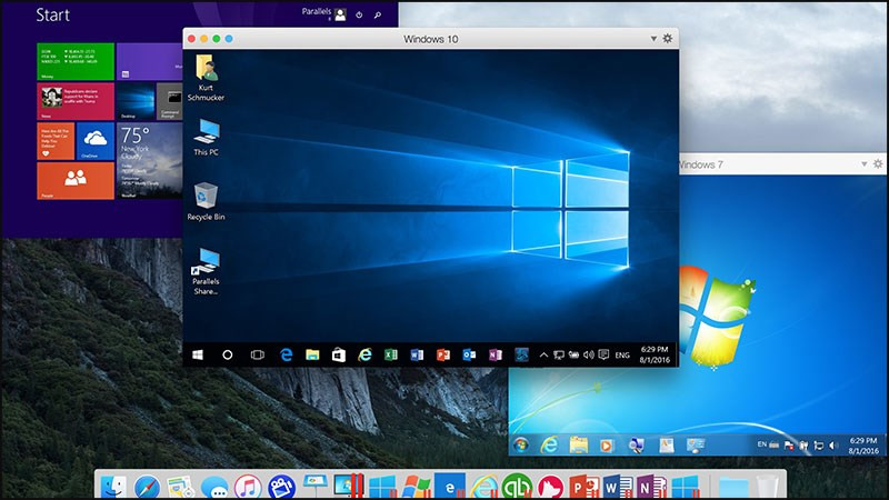 Giao diện Windows quen thuộc trên Parallels Desktop