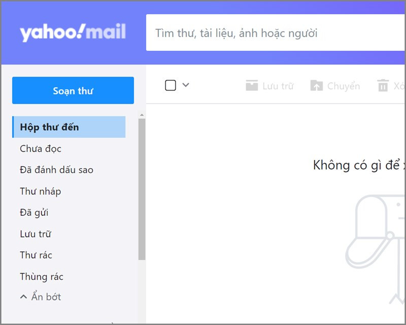 Giao diện Yahoo Mail