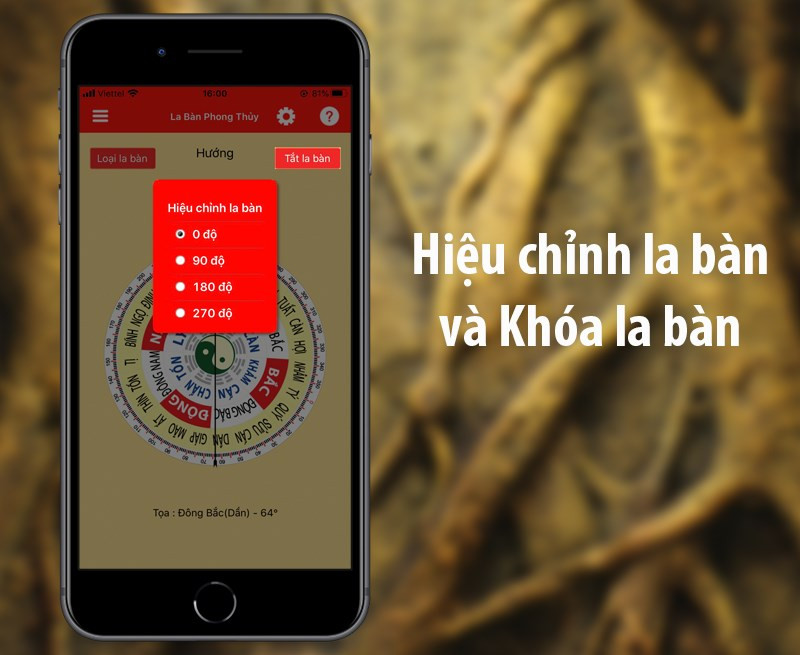 Hiệu chỉnh và khóa la bàn