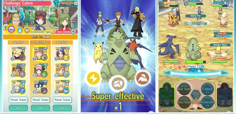 Hình ảnh giao diện chiến đấu trong game Pokemon Masters EX