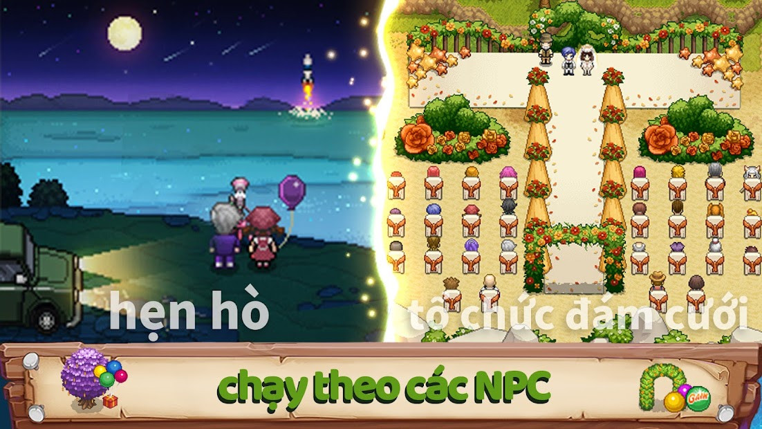 Hình ảnh hoạt động câu cá trong game Harvest Town