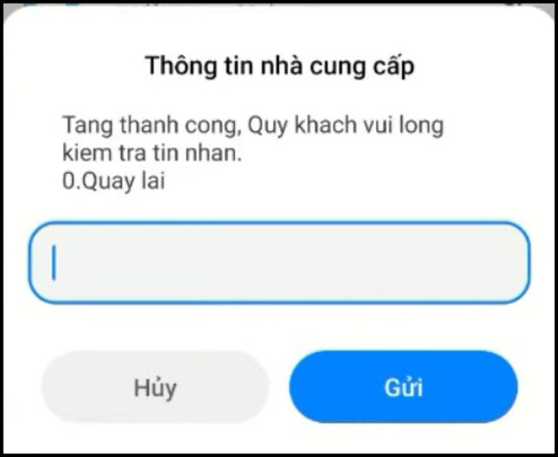 Hoàn tất việc tặng gói Data