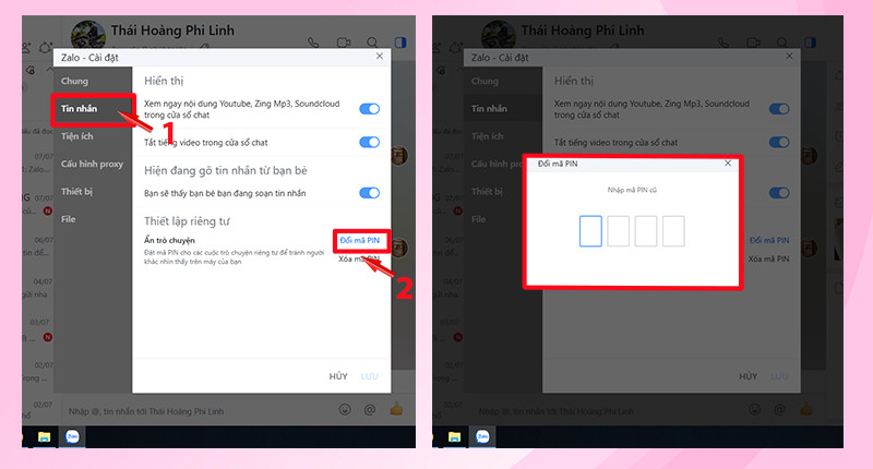 Hướng dẫn đổi, xóa mã PIN cuộc trò chuyện Zalo bị ẩn