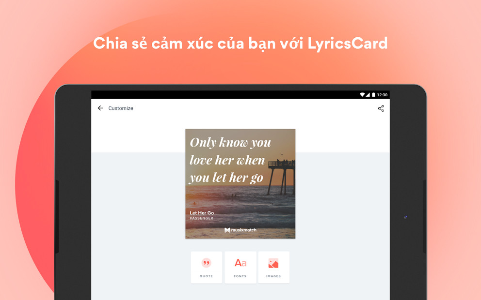 Kết nối với Youtube trên ứng dụng Musixmatch