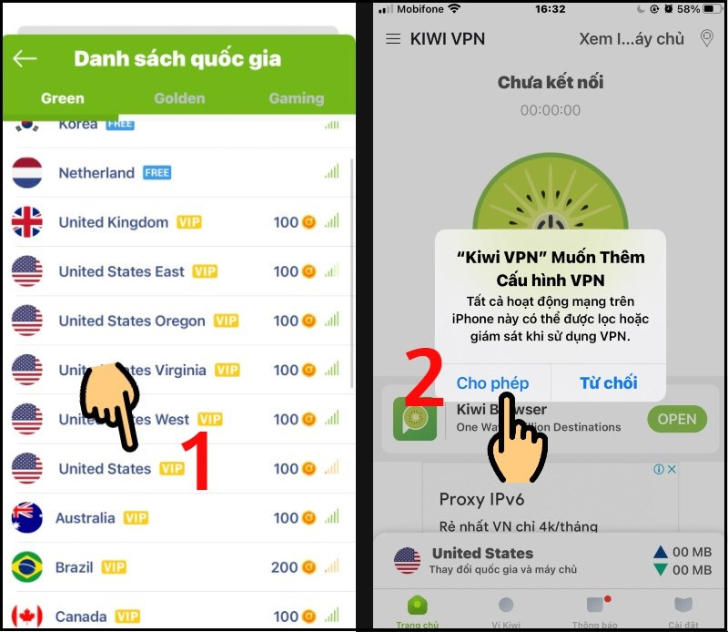 Kết nối VPN đến Mỹ