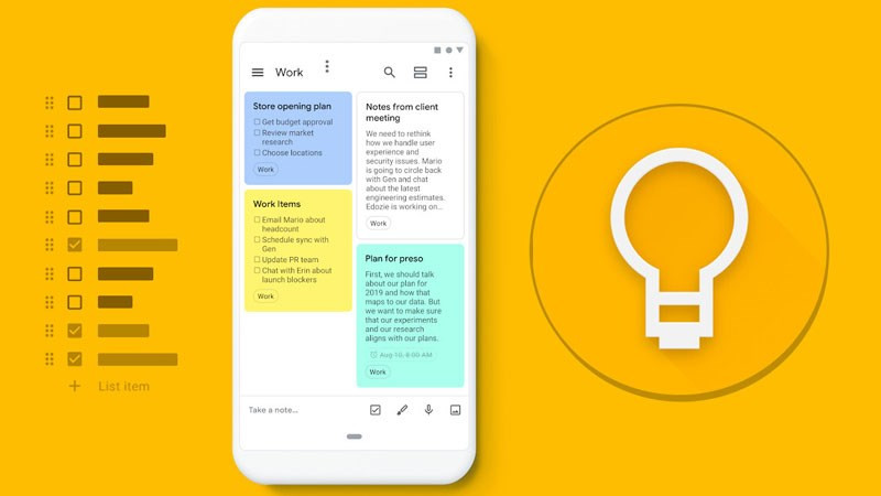 Khái niệm về Google Keep